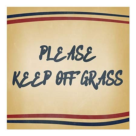 Cgsignlab | אנא שמור על דשא -פסים של נוסטלגיה נצמד חלון | 16 x16